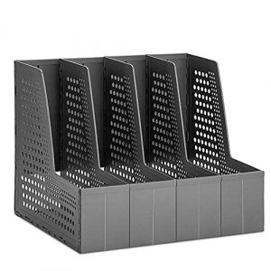 HAIYUU Porte-revues pliable, 4 compartiments Porte Revue Bureau Dossier Classeur Rangement Documents Porte Livre pour Bureau École papeterie Document en papier (HAIYUUStoreDirect, neuf)