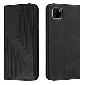 Mo-Somnus Coque pour Huawei Y5P 2020/Honor 9S, Etui Huawei Y5P 2020/Honor 9S Cuir, PU Cuir Portefeuille Housse et Magn&eacute;tique Flip Pochette &Eacute;tui &agrave; Rabat Protection Case avec Antichoc TPU Housse (Noir) (Mo-Beauty EU Store, neuf)