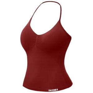 TAYOEA Soutien-Gorge de Sport Femme D&eacute;bardeur sans Couture d&eacute;collet&eacute; en V Sexy Gym sans Manches Hauts sans Dos Longs Halter Top Workout Sports Bra pour Fitness Course Jogging Yoga (TAYOEA Store, neuf)