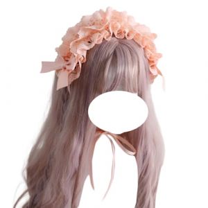 CTCOIJRN Bandeau gothique Lolita large for femmes et filles, bandeau antidérapant à la mode, accessoires for cheveux Bandeaux(Orange pink) (chenyuefabaihuo, neuf)