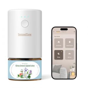 SenseFlow Diffuseur Huiles Essentielles Parfum Maison Smart WLAN SF101S, Ultrasonique Sans Eau, 100% Végétal, Aromathérapie 120 Jours, pour Maison, Hôtel Jusqu’à 100 ㎡ - Verger d'Agrumes & Lotus Épicé (SenseFlow, neuf)