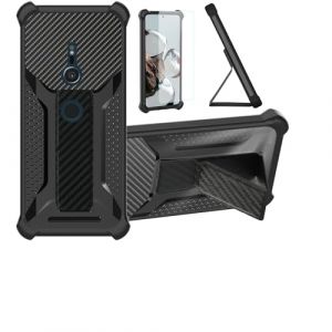 bojioderf Coque pour Sony Xperia Xz2 Coque &Eacute;tui Case Cover Hybride [avec Protection d'&eacute;cran en Verre tremp&eacute;] [support magn&eacute;tique Pliable] [givr&eacute; r&eacute;sistant aux Empreintes digitales] Noir (Oujietong, neuf)