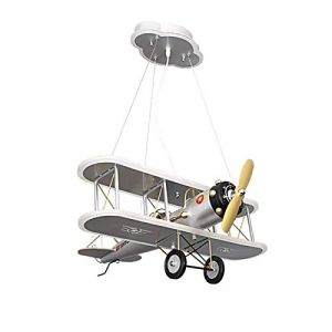 ERNP Lampe &agrave; suspension d'avion pour chambre d'enfant, lustres de chambre &agrave; coucher d'avion r&eacute;tro &agrave; LED 87W, plafonnier de suspension d'avion gris dessin anim&eacute; pour chambre &agrave; coucher, chambre de (qianqqshop, neuf)