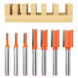 AKYLIN Lot de 7 Fraises Droite Defonceuse &agrave; Tige de 6 mm, Fraise droite &agrave; queue, Diam&egrave;tre de Coupe 3/4/5/6/8/10/12 mm, Fraise Droite pour le Travail du Bois (Akylin-FR, neuf)
