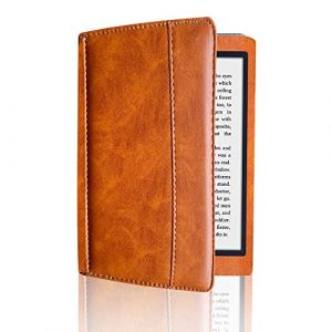 Étui de protection en cuir ultra fin pour liseuse Kobo Glo HD N437 avec housse pliable et fonction veille/réveil automatique Marron (Cai Lijuan Store, neuf)