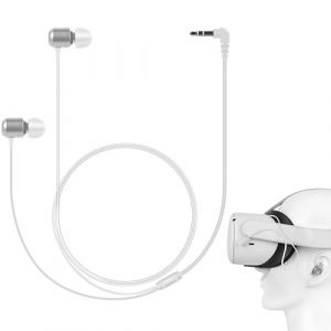 GEEKRIA &Eacute;couteurs Intra-Auriculaires VR compatibles avec Meta Q3/Q2/Pico Neo 3/HTC Vive, &eacute;couteurs auxiliaires 3,5 mm avec Son &agrave; 360 degr&eacute;s pour Casque de Jeu de r&eacute;alit&eacute; virtuelle (Blanc) (GeekriaDirectEU, neuf)