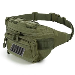 FRTKK Sac Banane Tactique avec &eacute;cusson du Drapeau am&eacute;ricain, Sangle r&eacute;glable, Sac Militaire pour l'ext&eacute;rieur, la p&ecirc;che, Le Cyclisme, Le Camping, la randonn&eacute;e, la Promenade du Chien (youchuangzhenxuan, neuf)