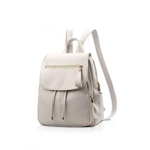 NICOLE&DORIS Mode Femme Sac à Dos Mini Sac à Dos en Faux Cuir Sac à Dos pour Femme Sac d'épaule Sacs à Dos Filles Blanc (LOTSLOT OÜ, neuf)