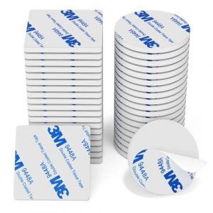 HOMMAND Adhesif Double Face Extra Fort Mousse, 40 Pièces Tampon Adhésif double face, 3M Pastille Adhesive Double Face Imperméables pour la Maison, Bureau, Carré & Ronde, Blanc (chongqingchengrenfuzhuangyouxiangongsi, neuf)