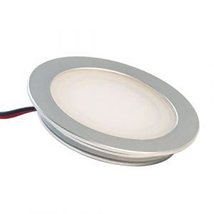 Spot LED VBLED® encastrable extra plat (profondeur d’encastrement 12 mm) En aluminium anodisé mat Blanc chaud 0,9 W 12 V IP67 Pour mur, sol et plafond 1 pièce (VBLED, neuf)