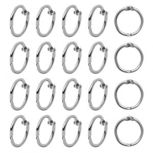 Lot de 20 anneaux de classeur pour livres, 20 mm, en m&eacute;tal, feuilles volantes, pour scrapbooking, album, artisanat (purplesmoke, neuf)