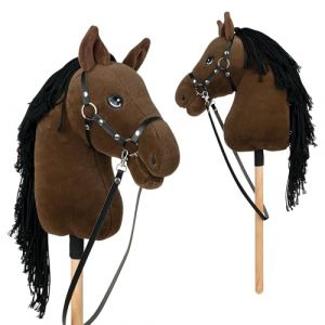 Pink Papaya Cheval à bâton, avec Un Licol et Une Bride, Cheval à bâton pour Le Hobby Horsing, Cheval à Monter pour Enfants. (Vevendo, neuf)