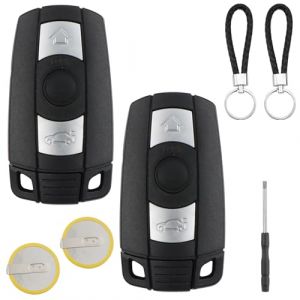KingYH 2 Coque de Clé de Voiture Intelligente avec Batterie LIR2025 Boîtier de Clé Plip Clé Télécommande avec Lame Compatible pour BmwSerie 1 3 5 6 X1 X5 E71E72 E81 E82 E84 E87 E89 E88 E90 E91 E92 E93 (KingYH, neuf)