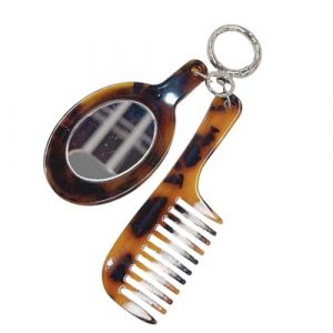 Porte-clés à la mode multifonctionnel léopard peigne porte-clés pour soins capillaires élégants porte-clés créatif porte-clés sac pendentif accessoire (GuangZhouBaoQiKeJiYouXianGongSi, neuf)