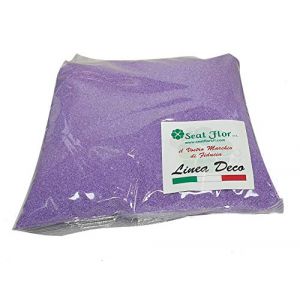 Seat Flor SRL® Sable coloré pour décoration de vases 0,5 mm Sac de 1 kg env. (25 couleurs disponibles) (Lilas) (DECOMadeInItaly, neuf)