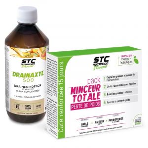 STC NUTRITION - Duo Minceur - Complément alimentaire minceur - Drainaxyl® 500 Thé Pêche + Pack Minceur Totale - Aide à drainer, détoxifier - Favorise la perte de poids - Cure 30 jours (Parabio Santé, neuf)