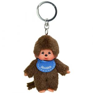 Sekiguchi Jeune remorque Bleue | 10 cm | Kiki | Monchhichi Porte-clés Boy (Kinderspieleland_1, neuf)