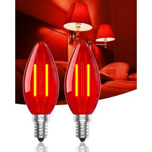 Bonlux Ampoule LED Rouge E14, 2W Équivalente à une ampoule classique 20W, Lumière rouge pour Halloween, Noël, Festivals, Bars et Fêtes (Bonlux-fr, neuf)