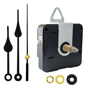 DEEWISH &ndash; M&eacute;canisme d'Horloge Quartz Silencieux &agrave; Piles, Remplacement pour Horloges Murales, mecanisme horloge murale, Kit de R&eacute;paration Id&eacute;al pour DIY et D&eacute;coration, Aiguilles Noires B (DEEWISH, neuf)