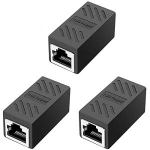 Greluma 3 pi&egrave;ces Coupleur RJ45, coupleur r&eacute;seau, connecteurs Ethernet, coupleur en Ligne blind&eacute; pour connecteur d'extension de c&acirc;ble Ethernet Cat7/Cat6/Cat5e/Cat5 - Femelle &agrave; Femelle (Lumatech-EU, neuf)