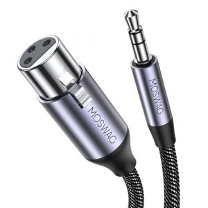 MOSWAG C&acirc;ble XLR vers mini Jack, C&acirc;ble de Microphone XLR Femelle vers 3.5mm TRS Jack pour T&eacute;l&eacute;phone portable, Ordinateur, Microphone (3M) (zuyuk, neuf)