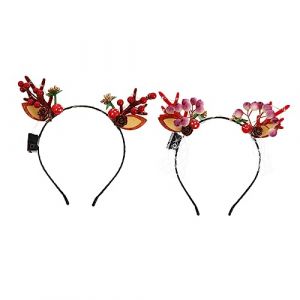 PHENOFICE 2 Pièces Bandeau lumineux en bois de cerf cerceau de cheveux de cerf cerceau de cheveux de renne bandeau noel bandeau en bois de cerf -tête renne lumineux Plastique (Pensiy, neuf)