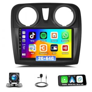 2G+64G GOHHDL Android Autoradio 2 Din pour Renault Dacia Logan 2 Sandero B52 2012-2019 avec Carplay Android Auto, &Eacute;cran Tactile 9 Pouces avec Mirror Link GPS Navi WiFi Bluetooth FM/RDS EQ Cam&eacute;ra&MIC (ShenZhenShiY&uuml;nXiangMaoYiYouXianGongSi, neuf)
