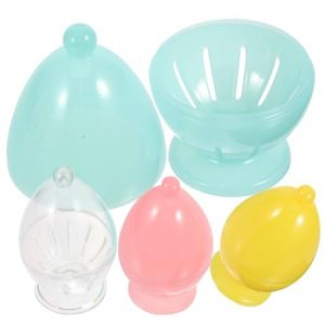 HONITANO 4 pièces Boîte de Rangement Cosmétique Transparente pour Éponges de Maquillage Compact et Ventilé Voyage et Usage Quotidien (LUWELI, neuf)