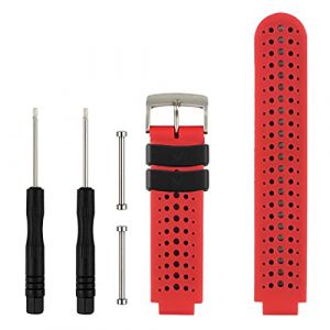 Bracelet de rechange HONECUMI pour montre connect&eacute;e Garmin Forerunner 230 / 235 / 620 / 630 / 735XT - Taille unique - Avec accessoires, rouge/noir (honecumi-FR, neuf)