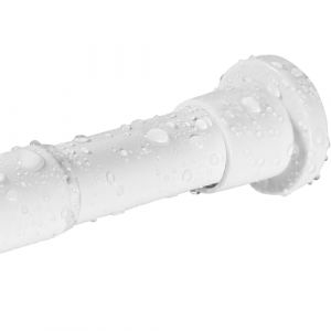 Tringle à Rideau de Douche Extensible Blanche 73-107cm, Barre de Rideau de Douche Télescopique pour Salle de Bain, Cabine de Douche, Dressing (Fortune-us, neuf)