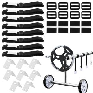 MEYAGOT Lot De 8 Kit De Fixation pour Bâche Solaire De Piscine, Rouleaux De Film Solaire pour Piscine, Rouleaux De Fixation pour Film Solaire, Kit Sangles Bobine pour Piscine Universelle dans Le Sol (DING VICTORY LIMITED, neuf)