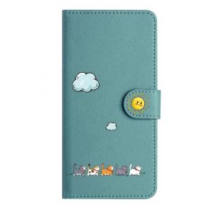 Nokverzy Housse Telephone Portable pour Samsung Galaxy S8(5.8") Protection Porte Carte Aimantée Portefeuille Pochette pour Samsung Galaxy S8(5.8") Clapet Cordon Aimantée Rabat Chat Vert (annuo, neuf)