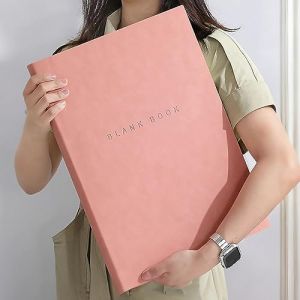 Carnet de notes A3 Carnet de croquis - 760 pages 380 feuilles - papier &agrave; dessin de haute qualit&eacute; - couverture PU douce Bloc de croquis pour artistes et professionnels pour dessins et croquis - rose (HONGTAISHENG, neuf)