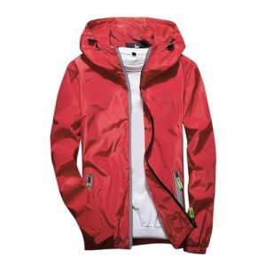 Coupe Vent homme Impermeable Veste Coupe Vent De Pluie Avec Capuche L&eacute;g&egrave;re S&eacute;chage Rapide Couleur Unie L&eacute;ger Manteau de Pluie Sport Montagne Fermeture &eacute;clair Fine Respirant Veste Pour Les Voyages (qieycgd, neuf)