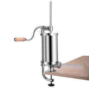 DREAMADE Poussoir &agrave; Viande Horizontal/Vertical, Machine &agrave; Saucisses Manuel avec 4 Tubes(15mm,19mm,22mm,25mm), pour Cuisine, Restaurant ou Cantine (Vertical, 3 L) Argent (DREAMADE, neuf)