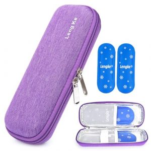 YOUSHARES Trousse Isotherme Insuline -Pochette à Insuline pour Stylo d'insuline-Pochette refrigerante médicament pour Diabétique avec 2 Packs de Glace.(Violet) (Heartorigin-FR Direct, neuf)