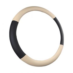 JNNJ Couvre Volant Voiture, Antidérapante Protecteur de Volant, Volant de Voiture de 38cm, Respirant Microfibre Cuir Couvre Volants, Housse Volants De Voiture Accessoires Protecteur(Beige) (KJHmaoyi, neuf)