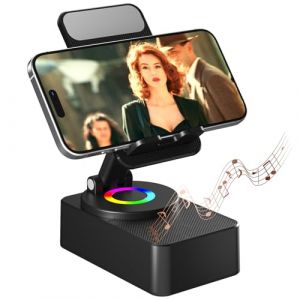 Support t&eacute;l&eacute;phone avec haut-parleur Bluetooth sans fil, LED, base antid&eacute;rapante, son surround HD, parfait pour la maison/ext&eacute;rieur, compatible avec iPhone/iPad/Android, cadeaux pour hommes et femmes (TECH COVER SRL, neuf)