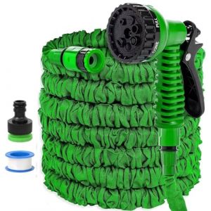 QSZTJJ Tuyau Arrosage Extensible, Tuyaux D'arrosage Embout 7 Modes Pistolet,Magique Flexible, Anti-Fuite, L&eacute;ger Et Facile &agrave; Ranger Tyau Arrosage Retractable (200FT(60m)) (QJUKJ, neuf)