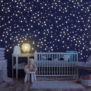 Lot de 400 étoiles lumineuses autocollantes pour chambre d'enfant - Étoiles lumineuses autocollantes pour mur et plafond - Étoiles lumineuses pour chambre d'enfant - Ciel étoilé - Étoiles (Homery, neuf)