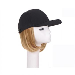 Bonnet de perruque Casquette courte BoB perruque de cheveux casquette quotidienne perruque de cheveux cheveux courts casquette de baseball de célébrité chapeau noir et blanc Chapeau de perruque(5) (haikouhua, neuf)