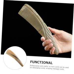 TOYZFRIENDY Peigne Corne de Bœuf Massage Antistatique Dents Larges et Ergonomique Défrisage et Soin et Hommes (Muliuin, neuf)