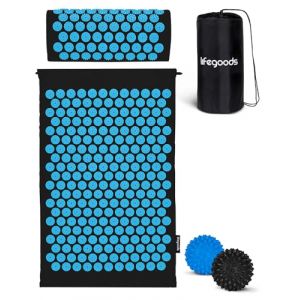 LifeGoods Tapis d'acupression avec coussin - Tapis de presse sans fil - Tapis d'acupression - Tapis d'acupression - Tapis d'acupression - Tapis de massage - Dos - Tapis à picots - Tapis Fakir - Tapis (LifeGoods Group, neuf)