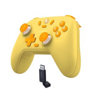 GameSir Nova Lite Wireless Controller – 2.4G & Bluetooth Gamepad for Windows PC, iPhone, Android, Switch & Steam Deck – Hall Effect Triggers, Turbo Function, Rumble Vibration (Golden Yellow) (JOBBALON, neuf)
