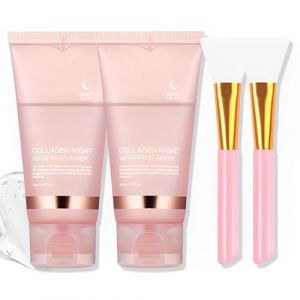 2 Pièce Collagen Night Wrapping Mask, Collagen Overnight Wrapping Peel Off Facial Mask Pack, Collagen Night Wrapping Korean, Peau Hydratante, Profondément Hydratante, Réveillante en Bon état (huxinming, neuf)
