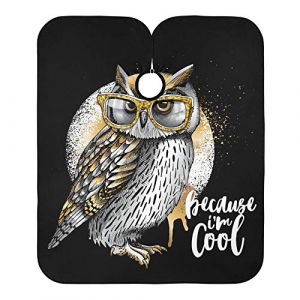 Citation De La Lune Du Hibou D'Or Et D'Argent Robe De Coiffure Anti-Taches Blouse Coiffeur Accessoires Cape De Cheveux Pour Coiffeurs Barber Salon 140X168Cm (guangzhouhongchenmaoyishanghanggerenduzi, neuf)