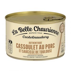 LA BELLE CHAURIENNE &ndash; Cassoulet Savoureux au Porc, Recette Traditionnelle Gourmande (Bo&icirc;te 420g) - lot de 4 - Vendu par Lot (March&eacute; Parisien, neuf)