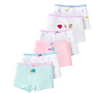 LeQeZe Enfants Filles Culotte Lot de 6 Coton Slip sous-Vêtement 8-9 Ans- Taille Fabricant 140 - Couleur Multicolor - - Motif Parapluie/Escargot/Chat (LeQeZe-UK, neuf)