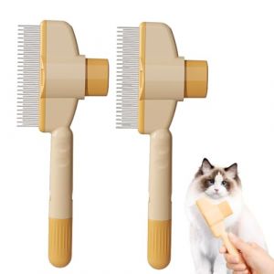 Brosse Poils Char, Peigne Anti-Poils Morts, Brosse Chat, Brosses De Toilettage Pour Chiens, &eacute;limine Jusqu&rsquo;&agrave; 98% Des Poil Morts (2 Jaune) (yeluobaihuodian, neuf)