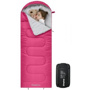 KingCamp Sac de Couchage Enfant Adulte Sac de Couchage Rectangulaire avec Capuche Compact Ultra Léger 3-4 Saisons Jumelable Duvet Grand Froid pour Camping Trekking Randonnée Voyage Hiking Extérieur (KingCamp EU, neuf)